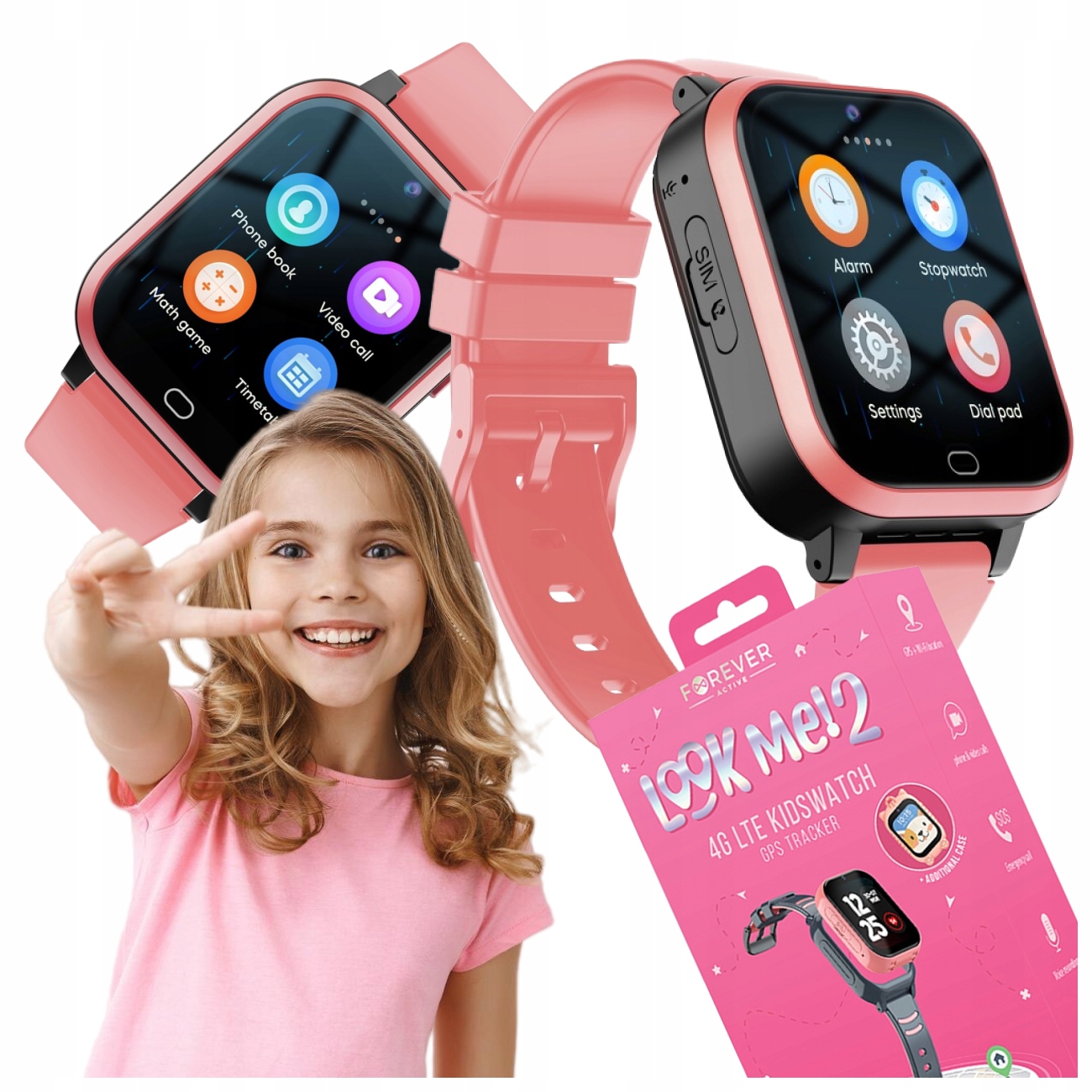 Ružové inteligentné hodinky Forever Look Me KW-510 pre deti